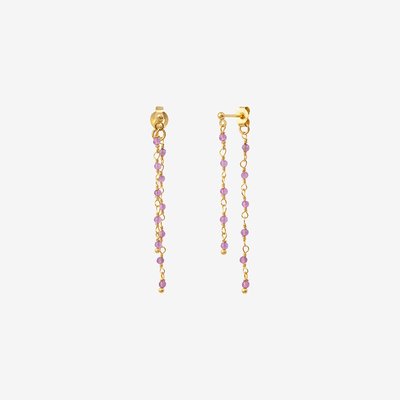 Boucles d'oreilles dorées double - ROXANE CAROLINE NAJMAN