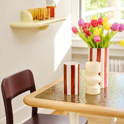 Jaoma Striped Ceramic Vase, H18cm LA REDOUTE INTERIEURS
