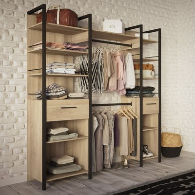Dressing ouvert avec étagères et tiroirs TERRE DE NUIT