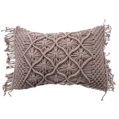 Coussin macramé en coton tressé   MACRAME THE DECO FACTORY