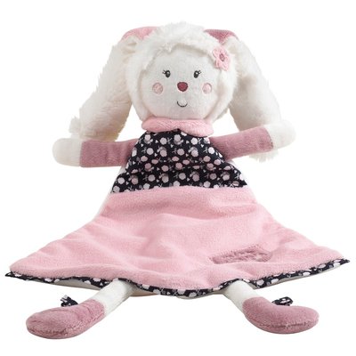 Doudou mouchoir lapin en velours SAUTHON