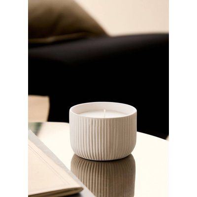 Bougie décorative en faïence lignes moyenne MANGO HOME