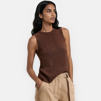 Pull sans manches en maille brillante à dos ouvert LA REDOUTE COLLECTIONS