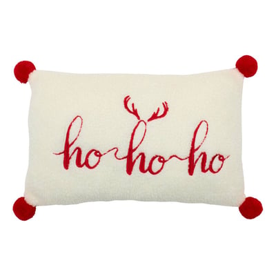 Coussin de Noël sherpa ho ho ho FEERIC LIGHTS & CHRISTMAS