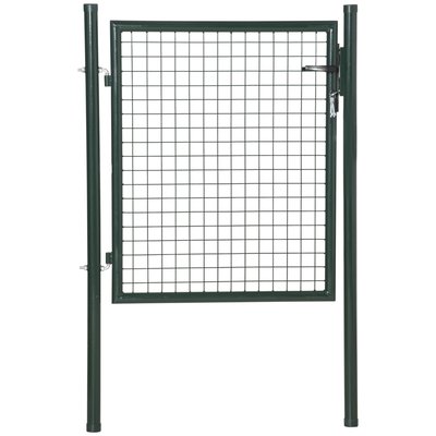 Portillon grillagé dim. 97L x 150H cm - 3 clés - acier vert OUTSUNNY