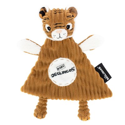 Doudou baby le tigre spéculos 28 cm marron LES DEGLINGOS