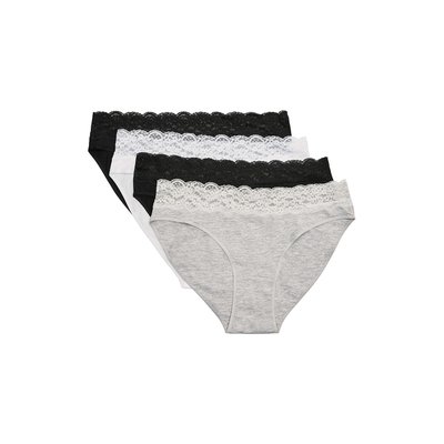 Culottes échancrées bordure, lot de 4 NEXT