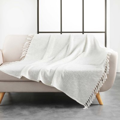 Plaid coton tisse Zamina DOUCEUR D'INTÉRIEUR