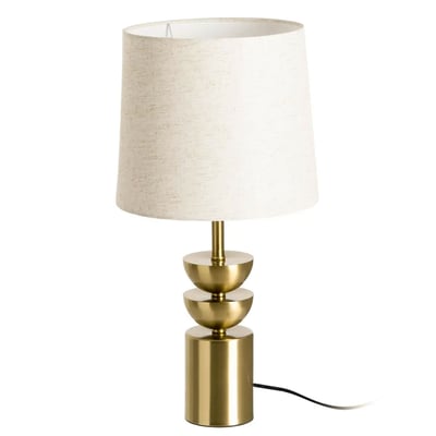 Lampe à poser métal doré abat-jour beige 25x25x49cm WADIGA