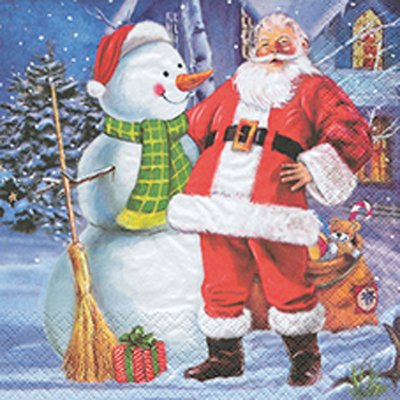 Lot de 20 serviettes papier bonhomme de neige DOUCEUR D'INTÉRIEUR