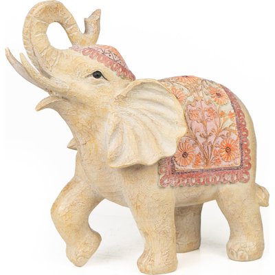Statuette éléphant en résine  et  décoration ethnique RECOLLECTION