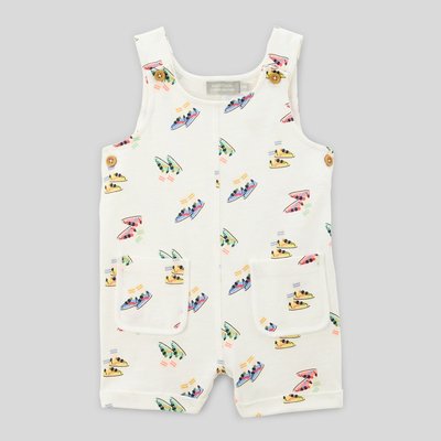 Salopette courte imprimée en coton BIO GOTS BOUT'CHOU