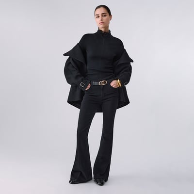 Pull col montant en laine avec volants LIU JO