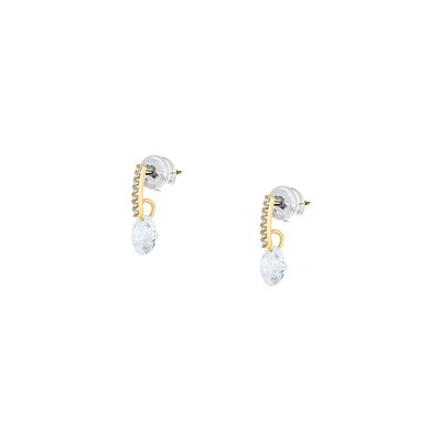 Boucles d'oreilles en or 375 et oxyde de zirconium CLEOR