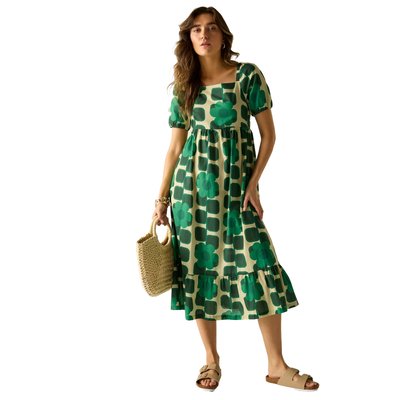 Robe mi-longue d'été motif/style fleur géante et carré ORLA KIELY REGATTA