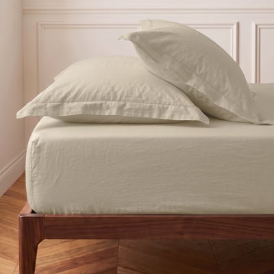 Drap housse en percale lavée bonnet 30 cm HOME WASHED SENSEI MAISON