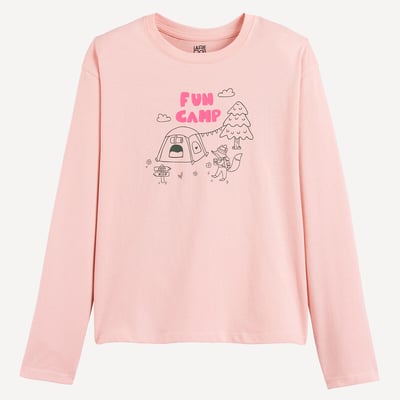 T-shirt manches longues, imprimé camping LA REDOUTE COLLECTIONS