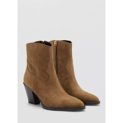 Bottines suède talon bloc MANGO