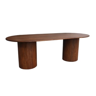 Table à manger oblongue placage chêne 8 places ESTELLE SWEEEK