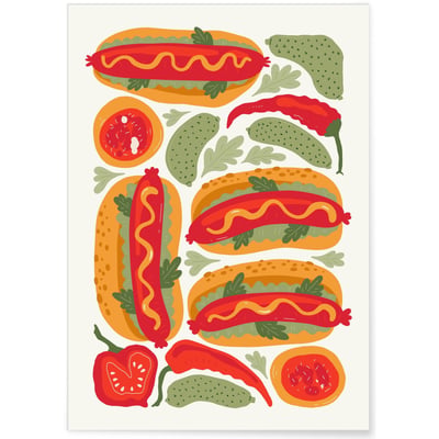 Affiche Hot-Dogs Gourmets L'AFFICHERIE