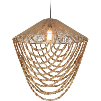 Suspension ronde en bois et jute, MODERNO RECOLLECTION