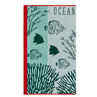 Serviette de plage velours 100x180 cm BLUE OCEAN SENSEI MAISON