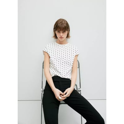 T-shirt coton pois MANGO