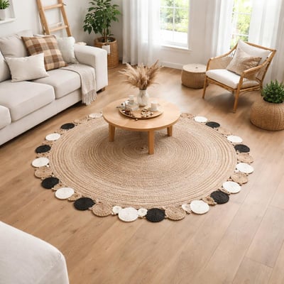 Tapis rond JT RONDI , tapis jute artisanal UN AMOUR DE TAPIS
