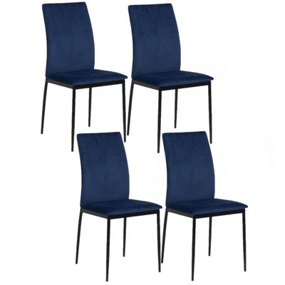 Lot de 4 Chaises de salle à manger Julia en tissu et métal TOILINUX