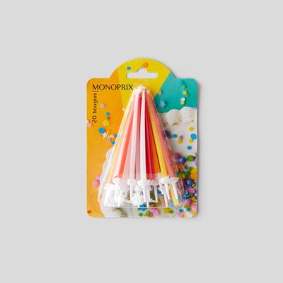 20 bougies mini fleurs rouges MONOPRIX MAISON