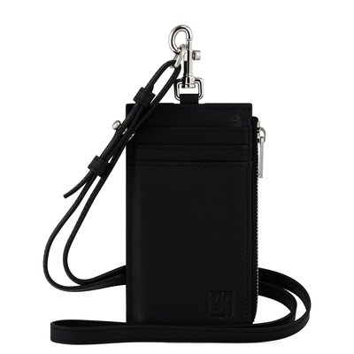Porte cartes zippé à dragonne Maurice en toile enduite et cuir lisse LE TANNEUR