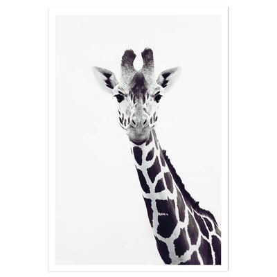Affiche enfant girafe noire HEXOA