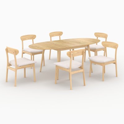 Table et chaises en bois 6 personnes - EDDY RENDEZ-VOUS DÉCO