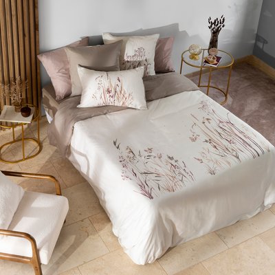Housse de couette satin de coton AURA CARRE BLANC
