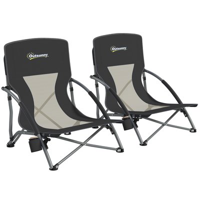 Lot de 2 chaises de plage pliantes légères poids net 2,2 Kg OUTSUNNY