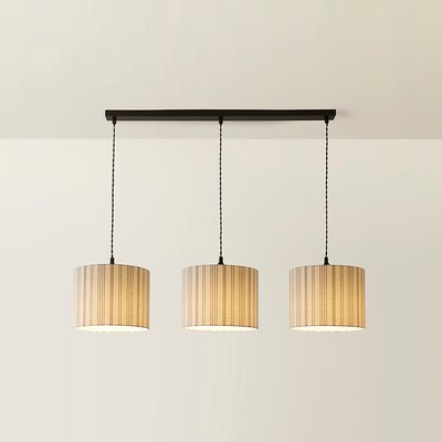 3-Drop Diner Ceiling Pendant Light with Linen Shades SO'HOME