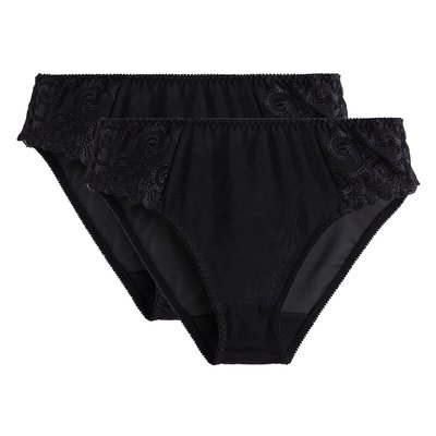 Lot de 2 Slips en tulle uni et tulle brodé Lyssa ANNE WEYBURN