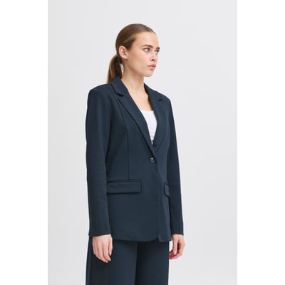 Blazer coupe droite, manches longues, col tailleur ICHI