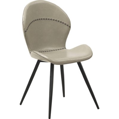 x4 chaises design  en tissu effet cuir pieds métal RECOLLECTION
