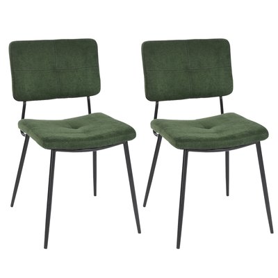Lot de 2 chaise de salle à manger en tissu industriel,KAROMI MEUBLES COSY