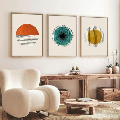 Tableau graphique – cercle coloré moderne (lot de 3) PIER IMPORT