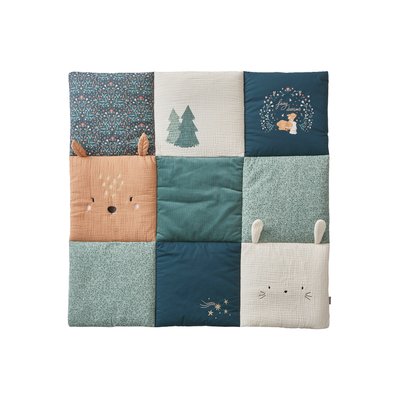 Tapis de sol / fond de parc patchwork coton et velours BROCÉLIANDE VERTBAUDET
