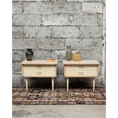 Paire de tables de chevets épurées Maïa N°1529 - Bon état DEBONGOUT