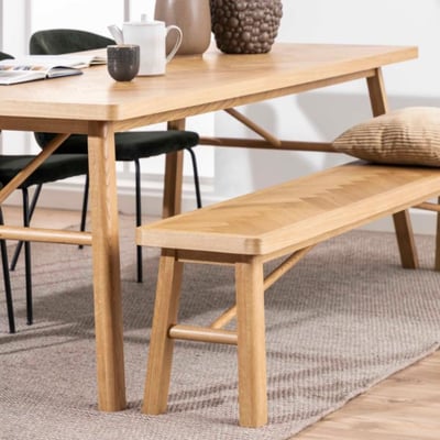 Banc de salle à manger en chêne de style scandinave L200 - WALY HELLIN, DEPUIS 1862