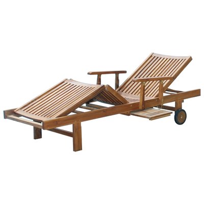 Lot de 2 bains de soleil en teck brut UNO C ET L JARDIN