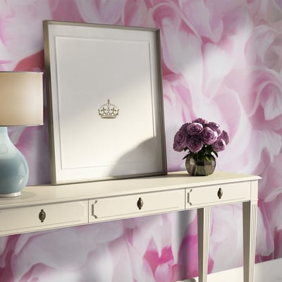 Papier peint intissé panoramique Fleurs azalée (rose) EDEN