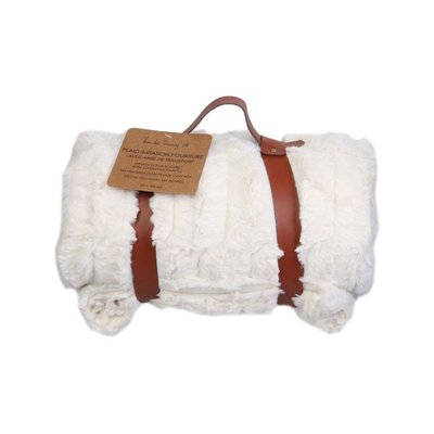 Plaid tissu doux + anse de transport 120 x 150 cm CMP