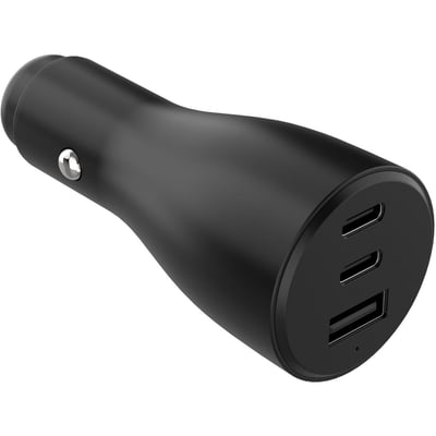 Chargeur allume cigare 72W 2x USB-C + USB-A noir ADEQWAT