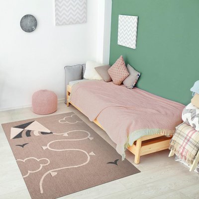 Tapis enfant tissé motif fresque CERFVOLANT UN AMOUR DE TAPIS