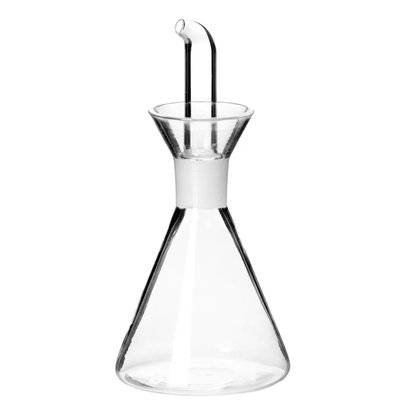 Huilier ou vinaigrier conique en verre transparent anti goutte 125ml WADIGA